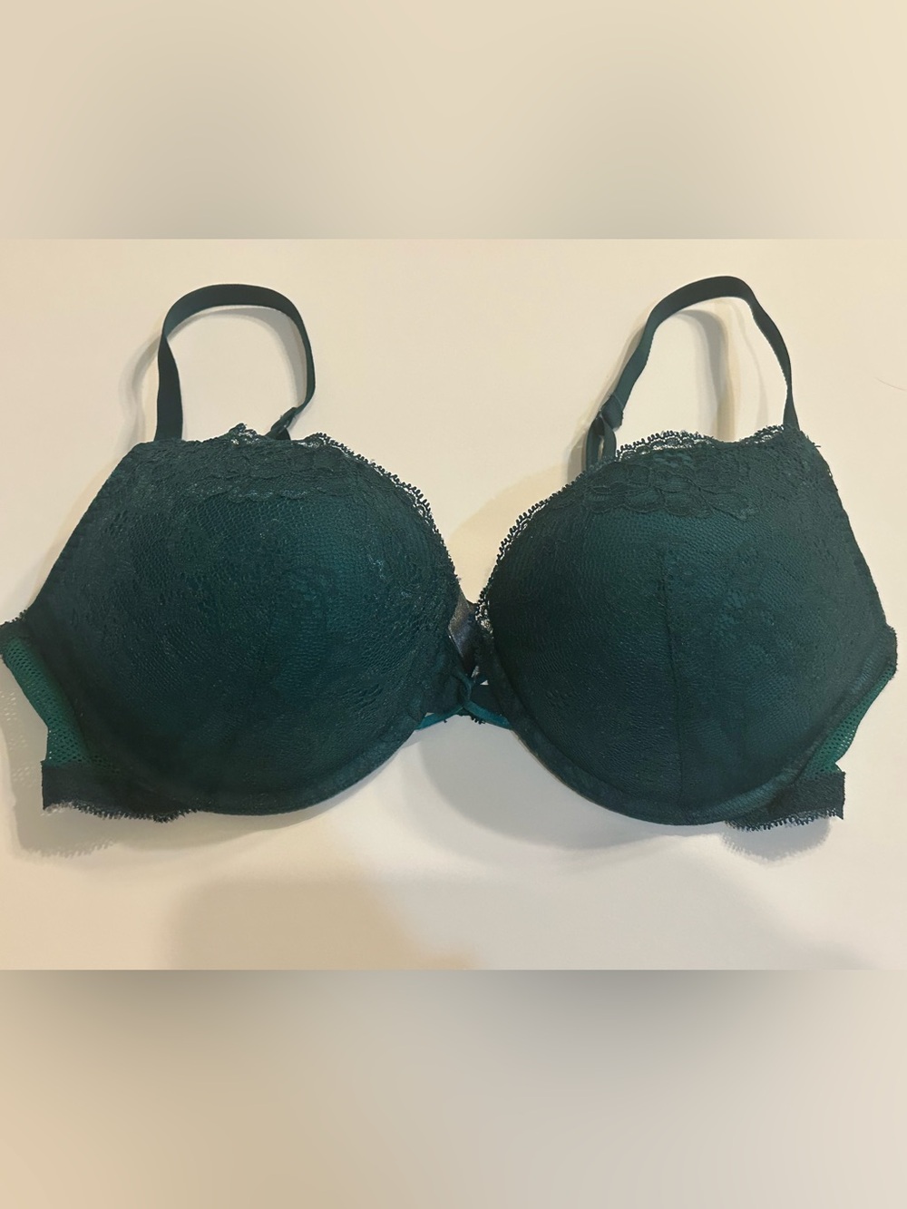 Adore Me Dark Teal Lace Push-Up Bra & Panty Set nwot large lingerie 36C viral - Picture 5 of 10